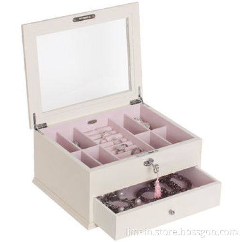 Wooden jewelry box with glass